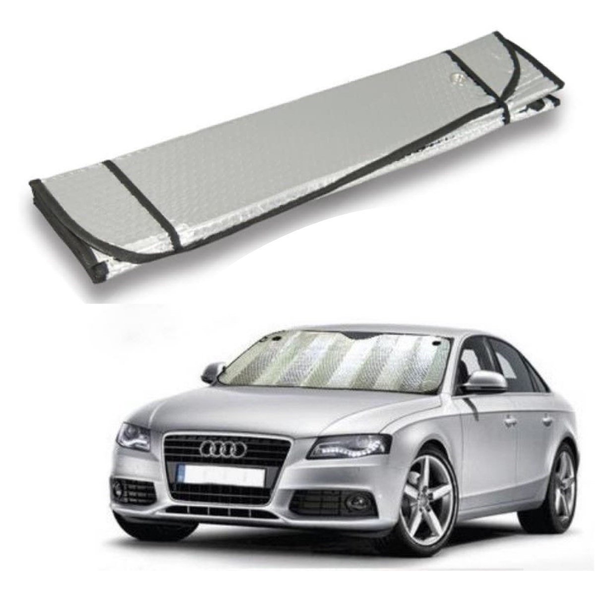 Metalize Katlanabilir Alüminyum Koruyucu Oto Ön Cam Güneşliği  (130cm x 60cm)