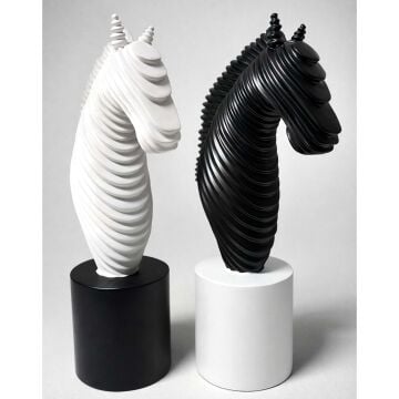 Modern Spiral At Başı Dekoratif Biblo Seti