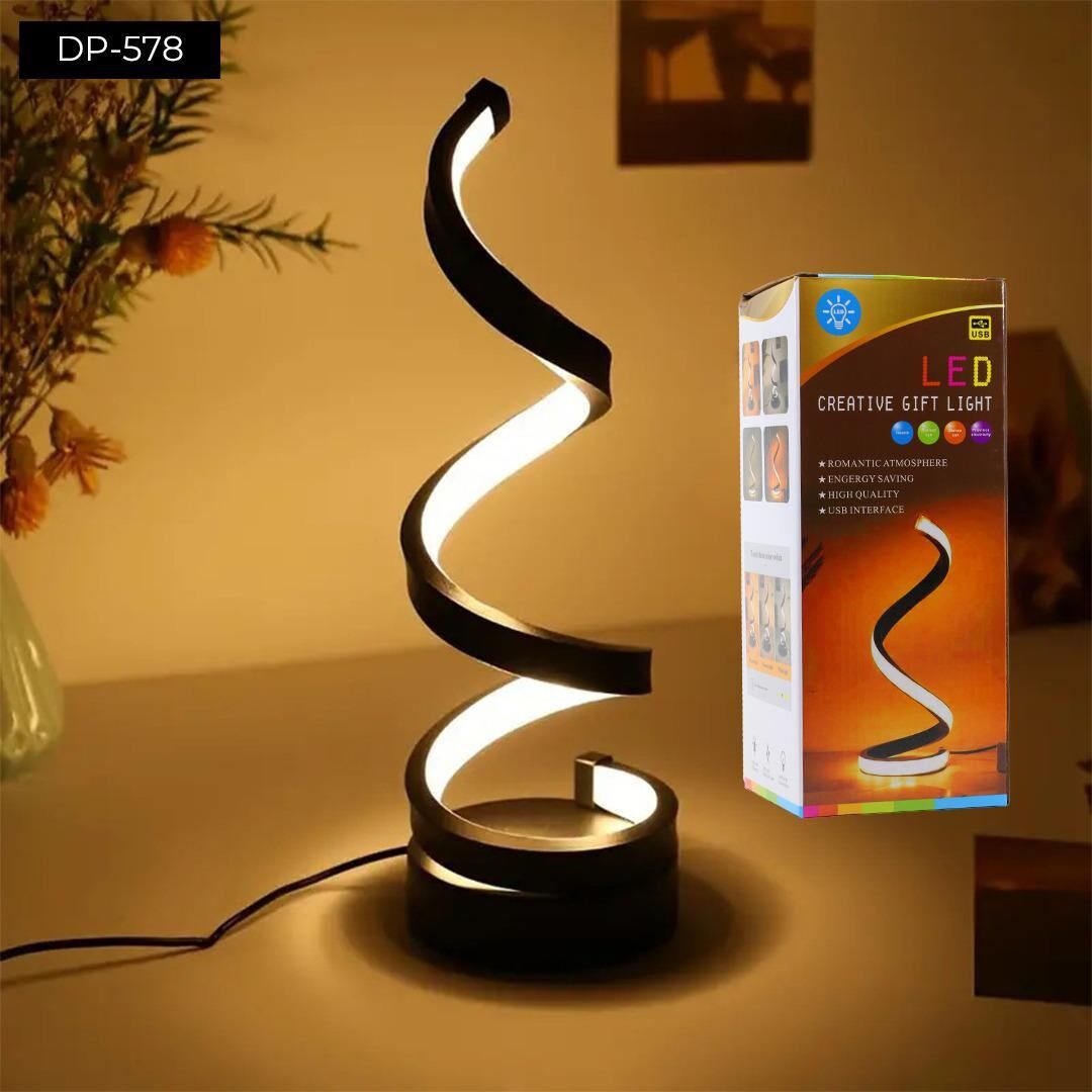 Kıvrımlı Spiral Masaüstü Şarjlı Gece Lambası