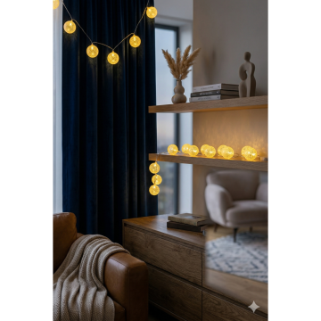 10’lu Dekoratif Pilli Top Led Işık (2mt)