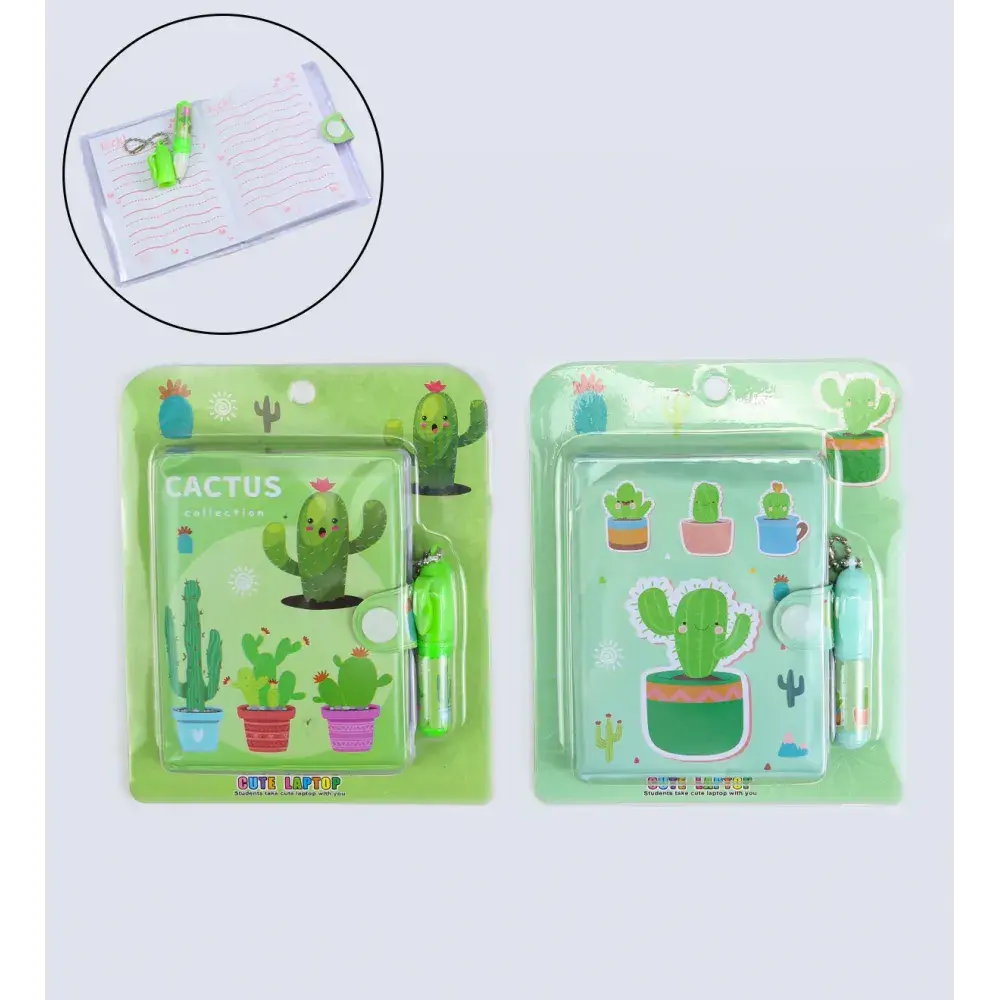 Kaktüs Mini Defter Ve Kalem Seti (16 Adet)