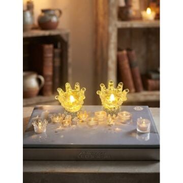 Dekoratif Led Işıklı Taç Tasarımlı Mum (6 Adet)