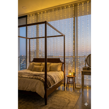 8 Fonksiyonlu İç Ve Dış Mekan Teras Perde Led Işıkları (3mt x 3mt)