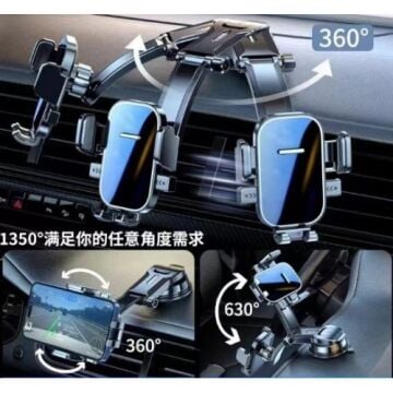 Torpido Üstü Vakumlu Araç Telefon Tutucu Ayarlanabilir Uzun Kollu