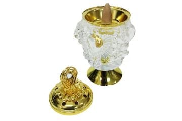 Dekoratif Cam Tasarımlı Buhurdanlık Tütsülük Brülör Koku Difüzör