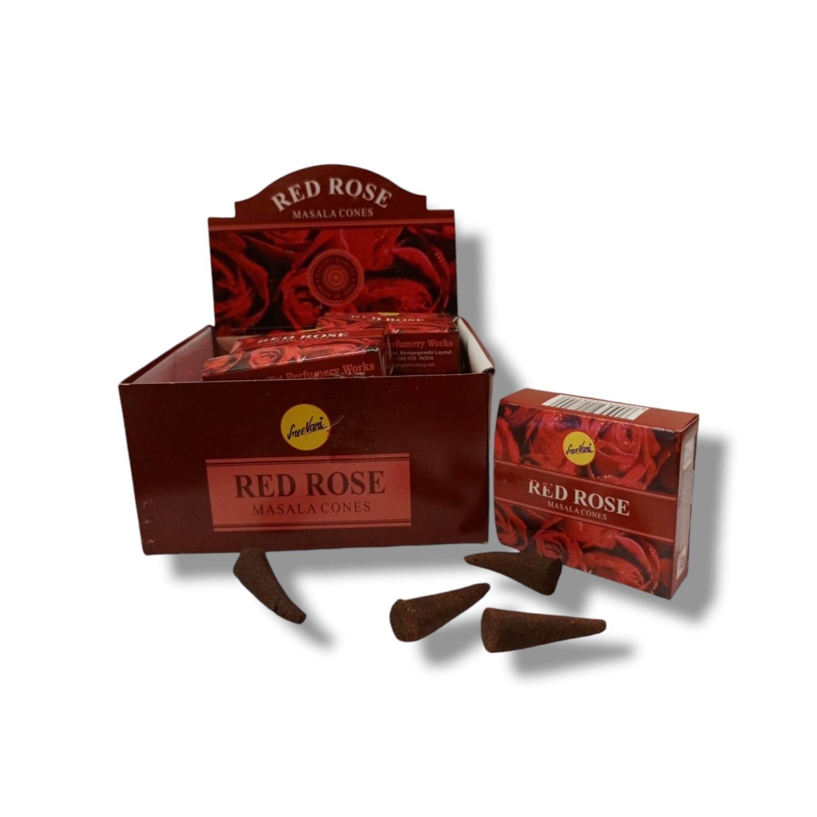 Sree Vani Red Rose Kokulu Konik Tütsü Masala Cones (120 Adet)