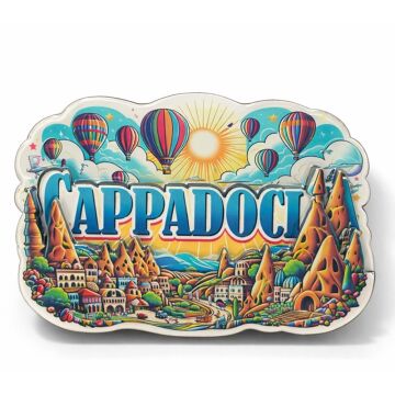 Kapadokya Temalı Ahşap Magnet (10 cm x 7.3 cm)