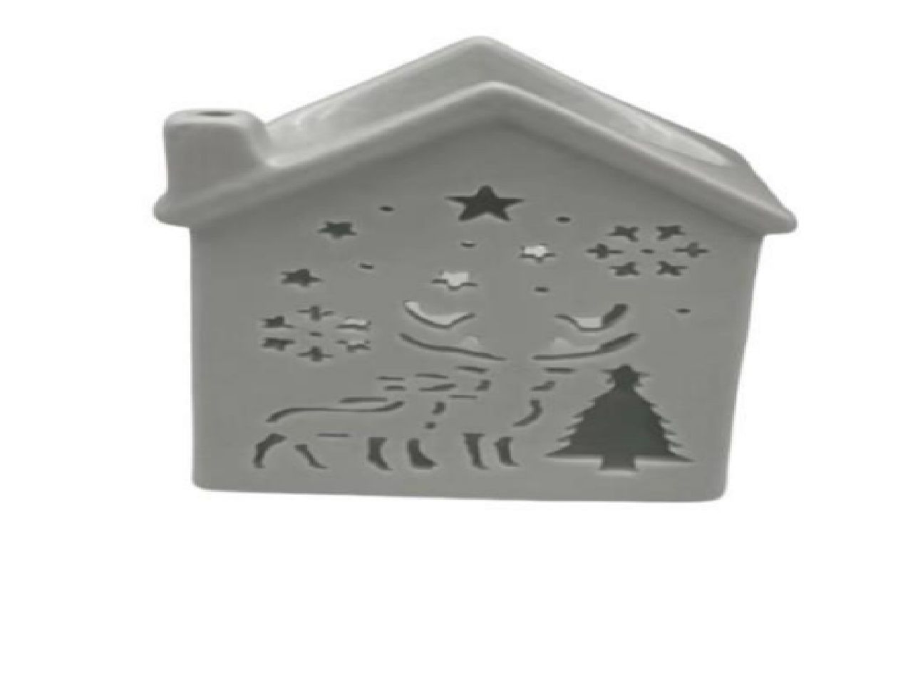 Seramik Dekoratif Ev Tasarım Geyik ve Çam Ağacı Buhurdanlık