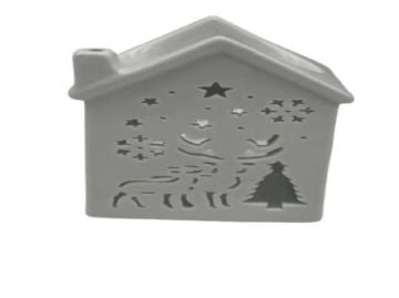 Seramik Dekoratif Ev Tasarım Geyik ve Çam Ağacı Buhurdanlık