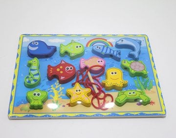 Ahşap Geçmeli Balık Tutma Oyunu