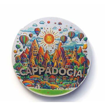 Kapadokya Temalı Silikon Magnet (8 cm x 8 cm)