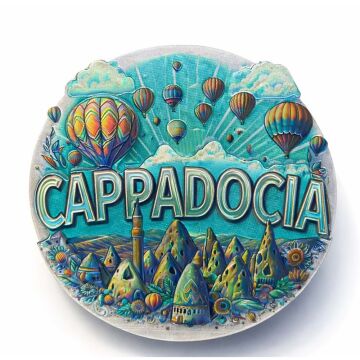 Kapadokya Tasarımlı Silikon Magnet (8 cm x 8 cm)