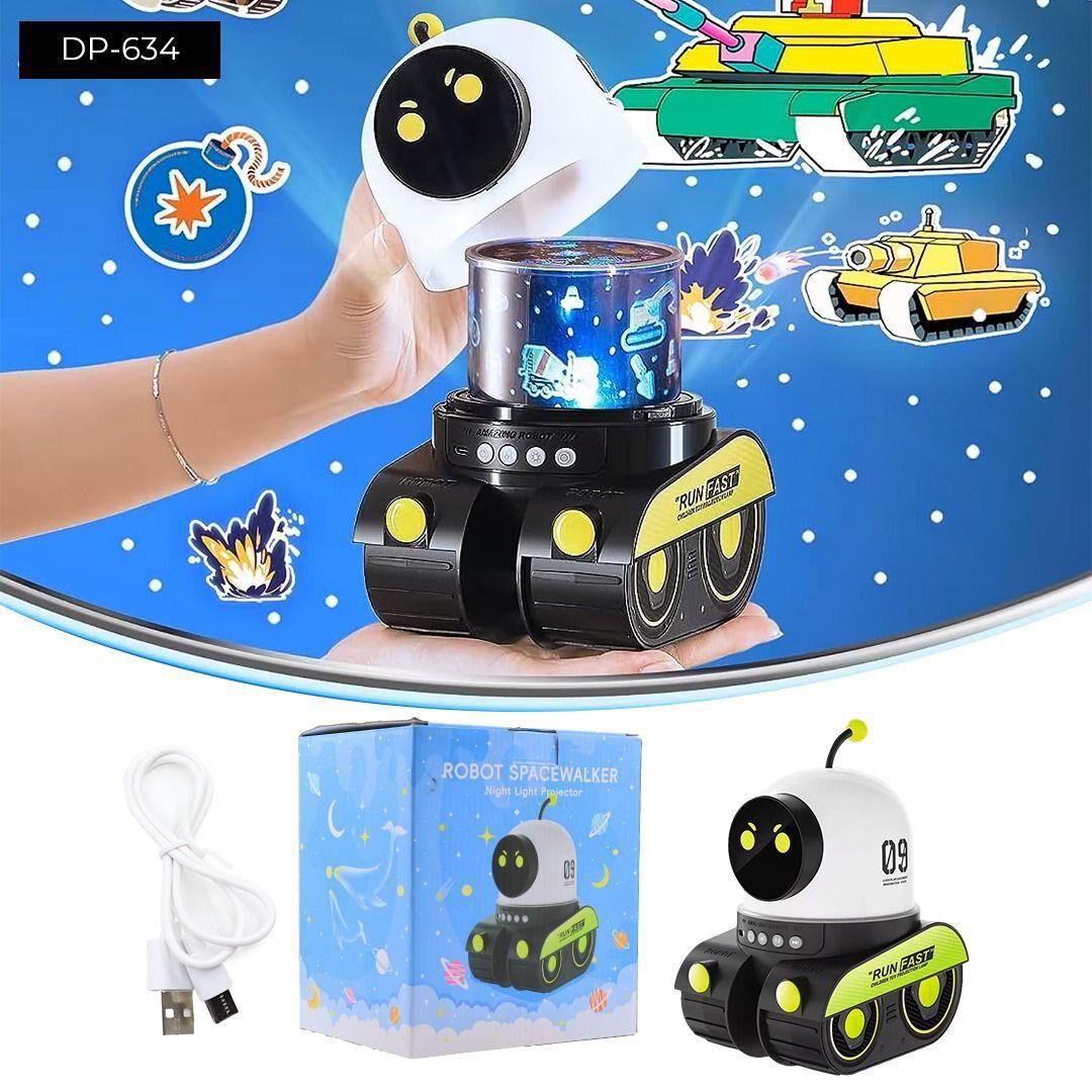 Tank Robot Projeksiyon Lamba Bluetooth Hoparlör Gece Lambası
