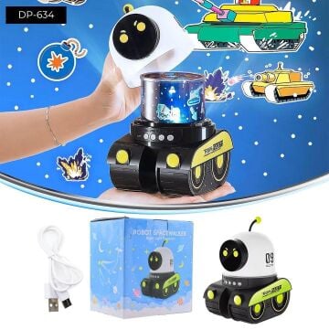 Tank Robot Projeksiyon Lamba Bluetooth Hoparlör Gece Lambası