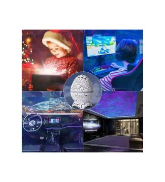 Dinazor Yumurtası Şarjlı Bluetooth Hoparlör Projeksiyon Gece Lambası