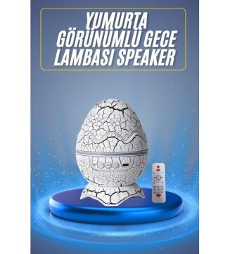 Dinazor Yumurtası Şarjlı Bluetooth Hoparlör Projeksiyon Gece Lambası