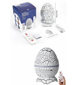 Dinazor Yumurtası Şarjlı Bluetooth Hoparlör Projeksiyon Gece Lambası