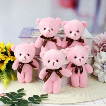 Peluş Pembe Ayıcık Anahtarlık 12 cm (12 Adet)