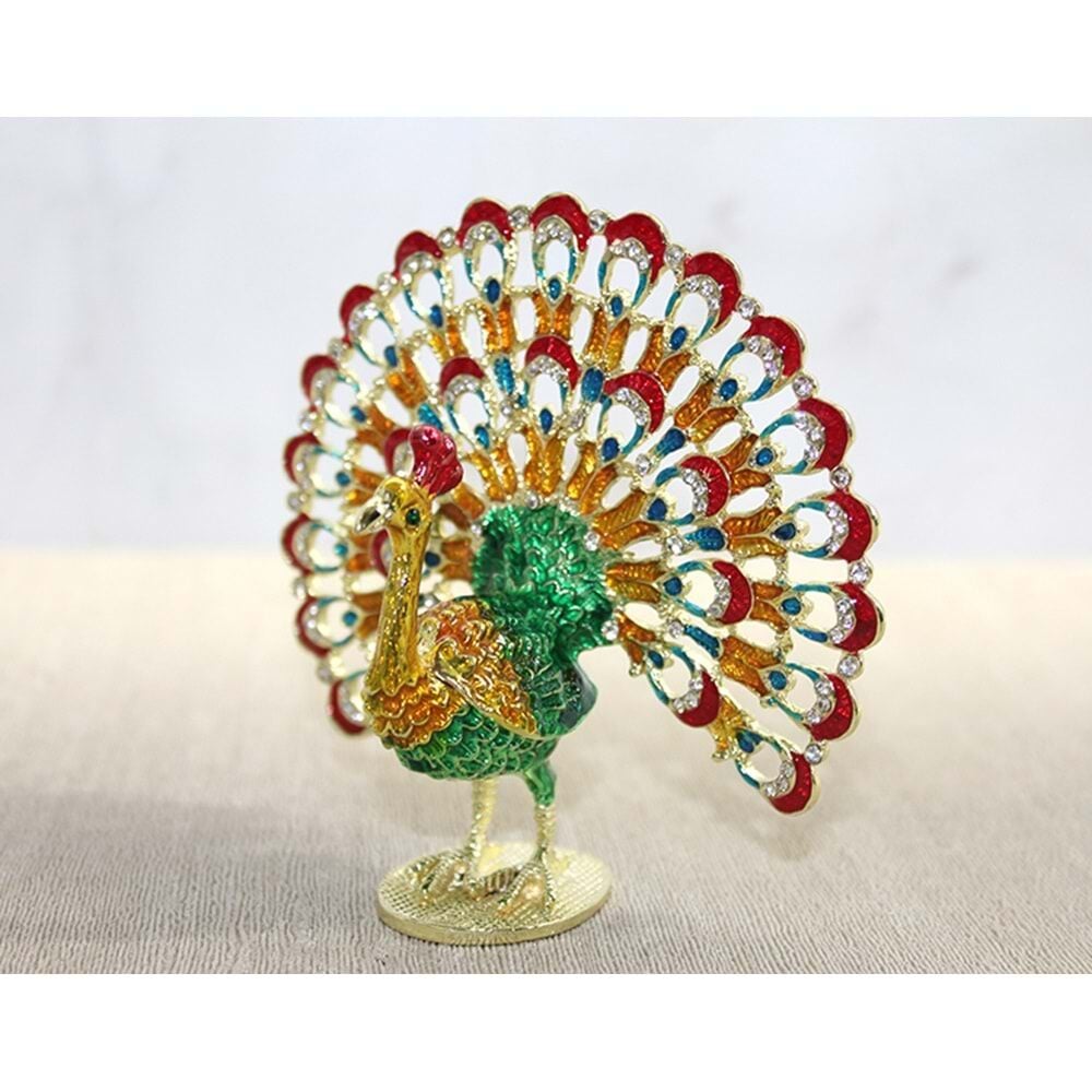 Dekoratif Swarovski Tavuskuşu Biblosu (9.5 cm)