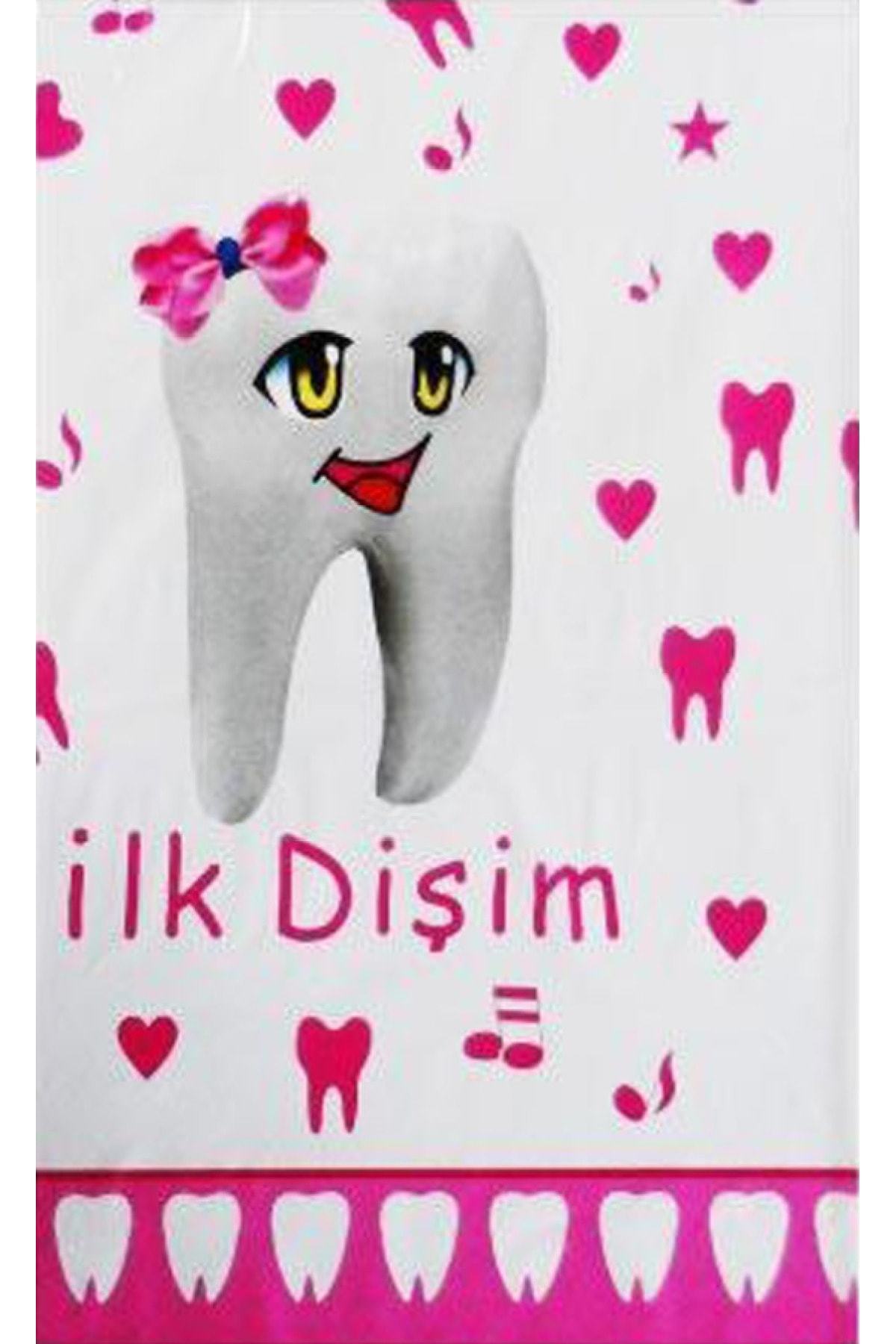 İlk Dişim Pembe Doğum Günü Partisi Masa Örtüsü