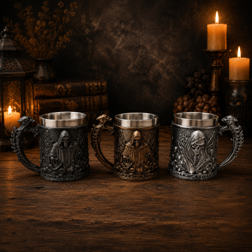 3D Gotik Kuru Kafa Tasarımlı Bardak