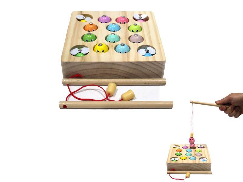 Ahşap Kutulu Mıknatıslı Balık Tutma Oyunu