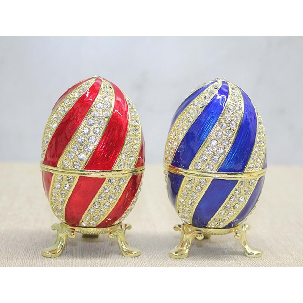 Dekoratif Swarovski Taşlı İşlemeli Yumurta Biblosu (11 cm)