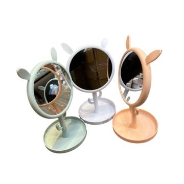 Plastik Ayaklı Kaktüs Masa Üstü Makyaj Aynası (32 cm)