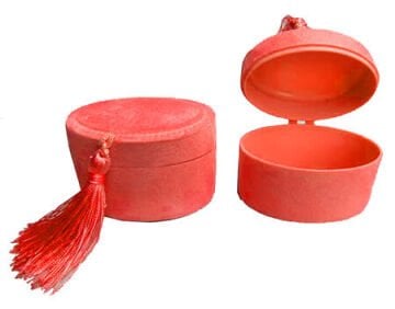 Püsküllü Kadife Oval Kutu
