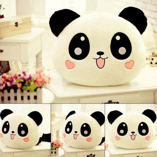 Peluş Panda Tasarımlı Kalp Yanaklı Yastık