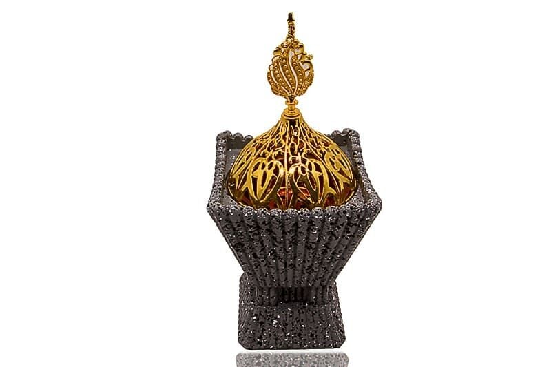 Dekoratif Altın Kubbe Detaylı Metal Buhurdanlık