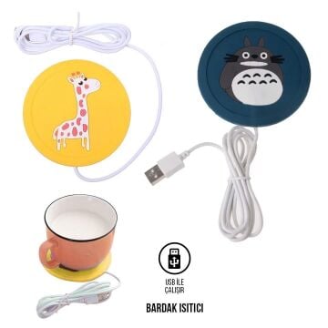 Usb Renkli Tasarımlı Bardak Isıtıcı Altlığı
