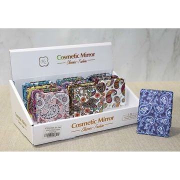 Taşlı Tasarımlı Motifli İnce Dikdörtgen Bayan Makyaj Aynası