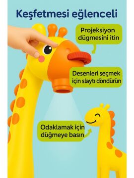 Zürafa Projeksiyon Boyama Masa Çizim Tahtası Eğitici Oyuncak Küçük