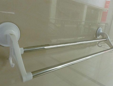 2'li Vantuzlu Metal Banyo Havlu Askısı