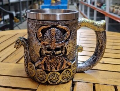 Viking Tasarımlı Kuru Kafa 3D Kupa Bardak