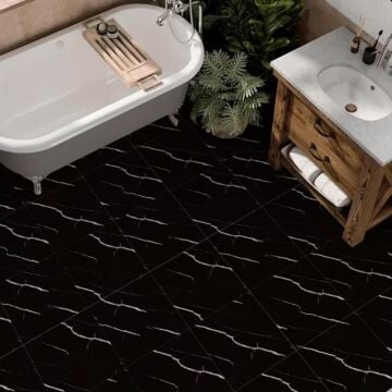 Siyah Mermer Desenli Alüminyum Duvar Stickeri (30 cm x 30 cm)