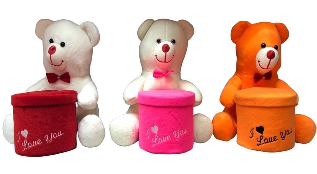 Sevimli Kutulu Peluş Ayıcık (45 cm)