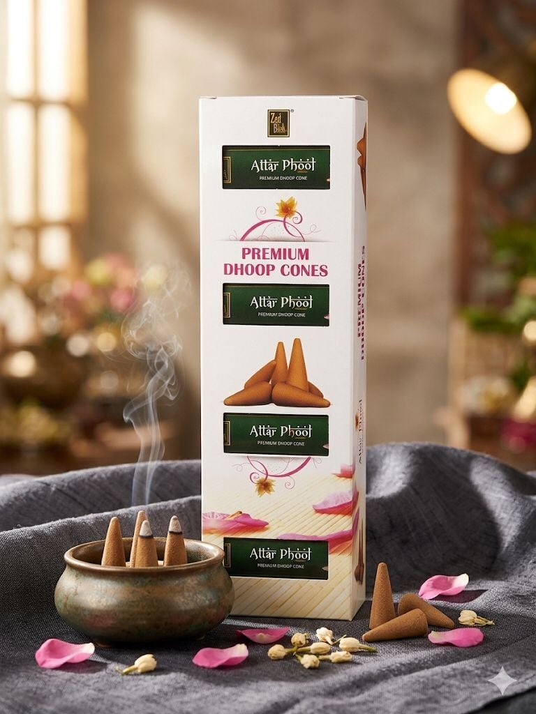 Zed Black Attar Phool Premium Dhoop Konik Tütsü (12'li Paket x 20 gr)