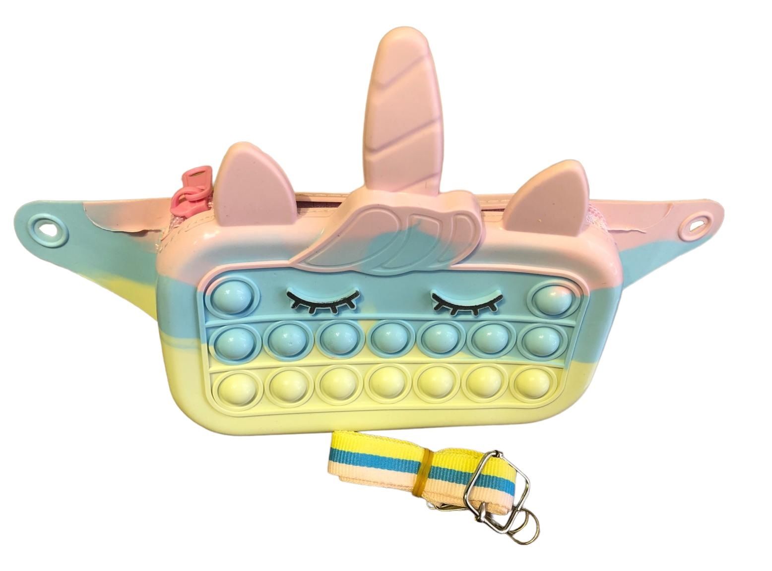 Pop It Push Bubble Renkli Boynuzlu At Tasarımlı Çanta