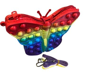 Pop It Push Bubble Renkli Kelebek Tasarımlı Çanta