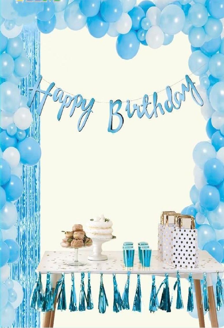 Happy Birthday Mavi Banner Uzar Yazı