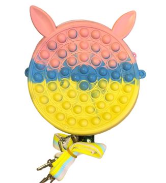Pop It Push Bubble Renkli Kulaklı Kedi Tasarımlı Çanta