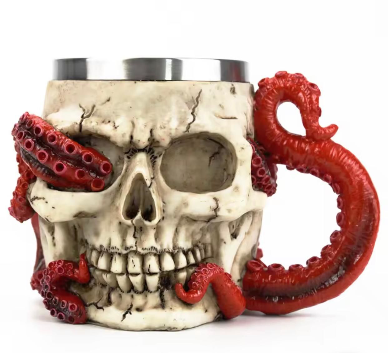 Ahtapot Tasarımlı Kuru Kafa 3D Kupa Bardak