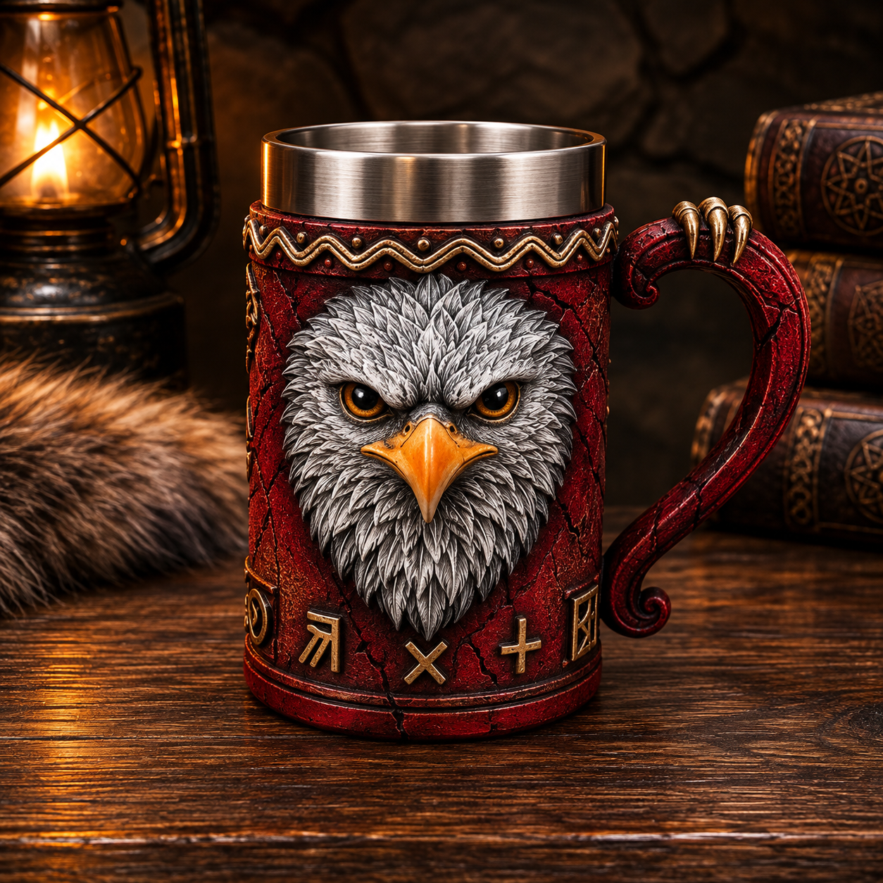 3D Kartal Tasarımlı  Bardak 600ml