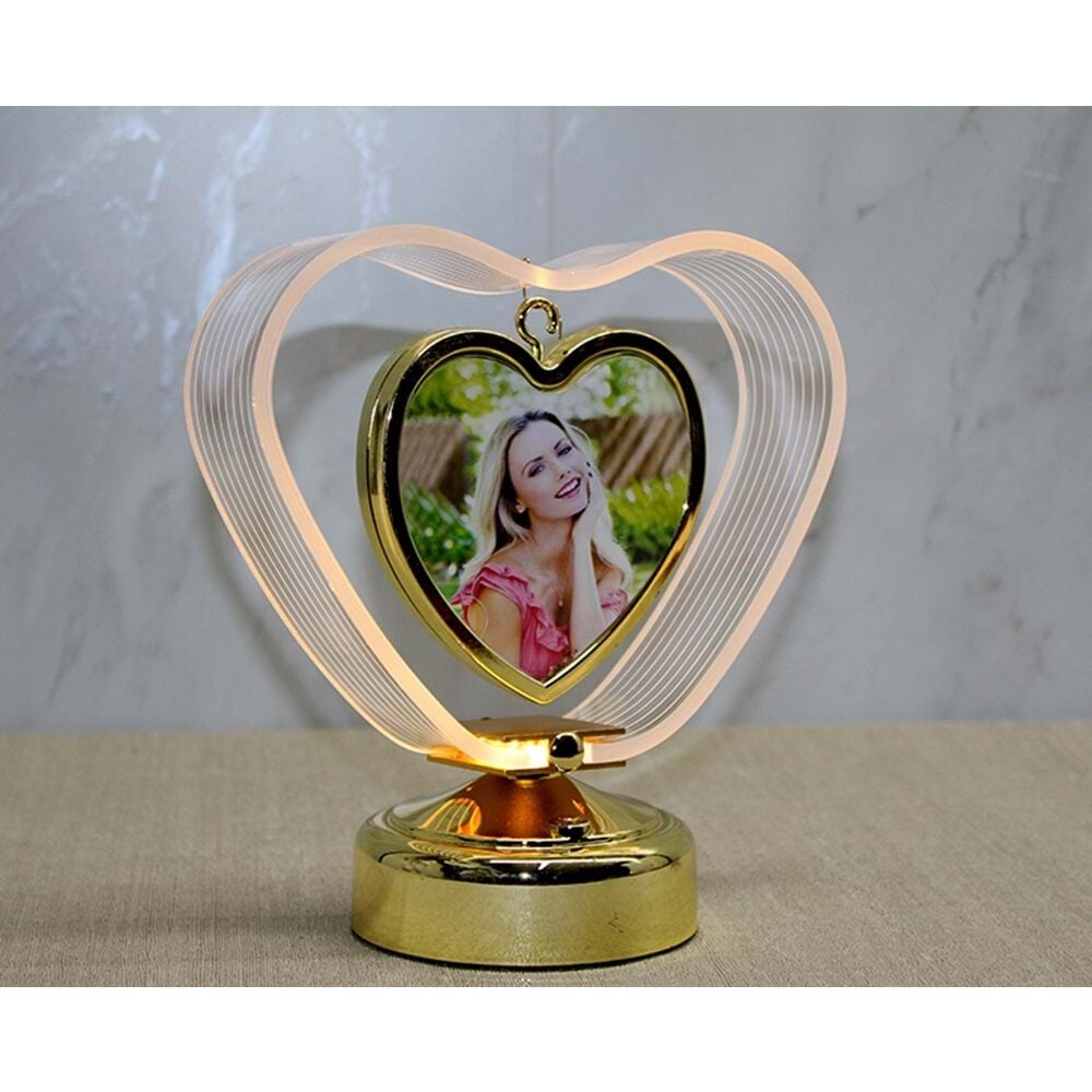 Led Işıklı Kalpli Fotoğraf Çerçeve Gece Lambası