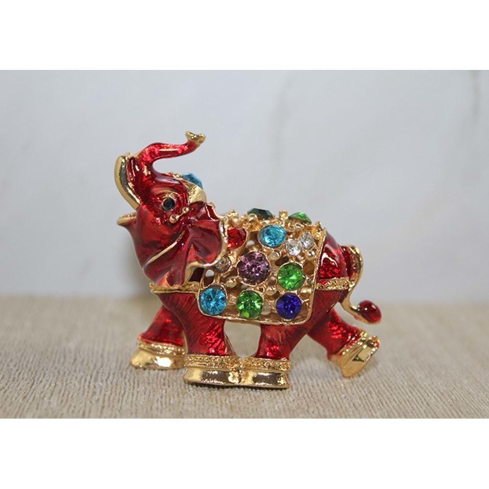 Swarovski Taşlı Tekli Fil Figürü