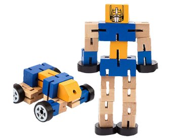 Ahşap Robot Arabaya Dönüşen (17 cm x 8 cm)
