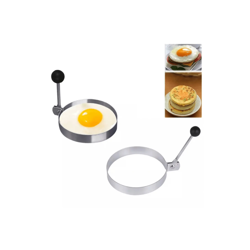 Daire Şeklinde Metal Omlet Yumurta ve Krep Kalıbı