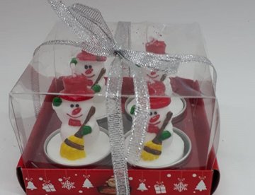 Kardan Adam Şeklinde Tealight Yılbaşı Mumu (4 Adet)